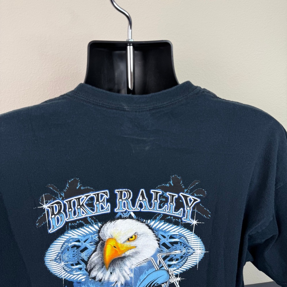 Gildan T-Shirt Mens XL 2010 Bike Rally Panama City Beach FL Eagle Graphic Black - Picture 6 of 6